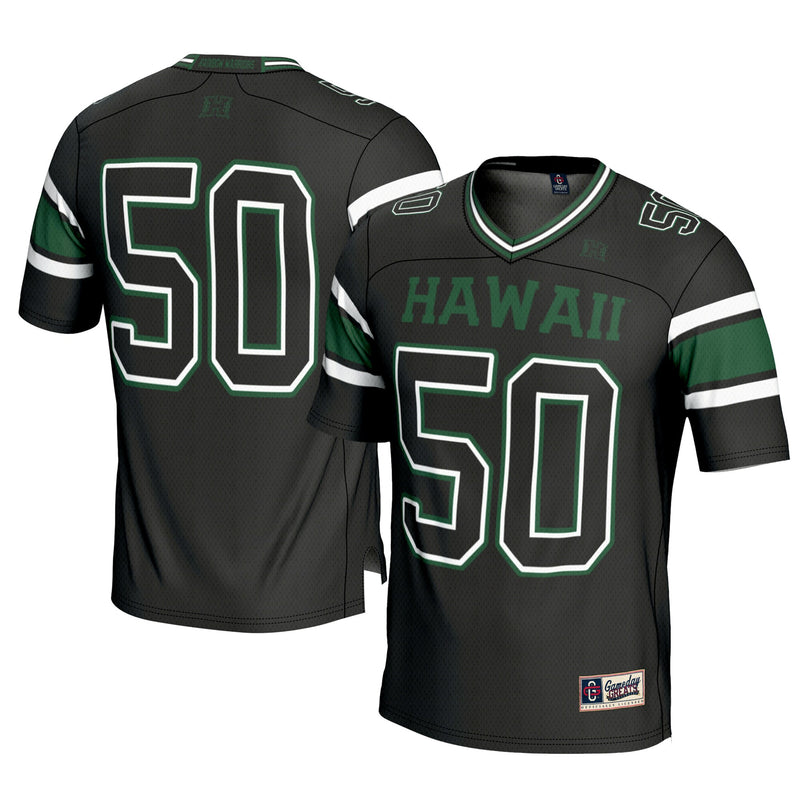 Hawaii Rainbow Warriors Football Jersey, Black Sportswear Jersey Shirt, Lightweight Breathable Athletic Jersey, Casual Gift for Men