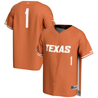 Texas Longhorns Lightweight Baseball Jersey, Orange Sportswear Jersey Shirt, Lightweight Breathable Athletic Jersey, Casual Gift for Men
