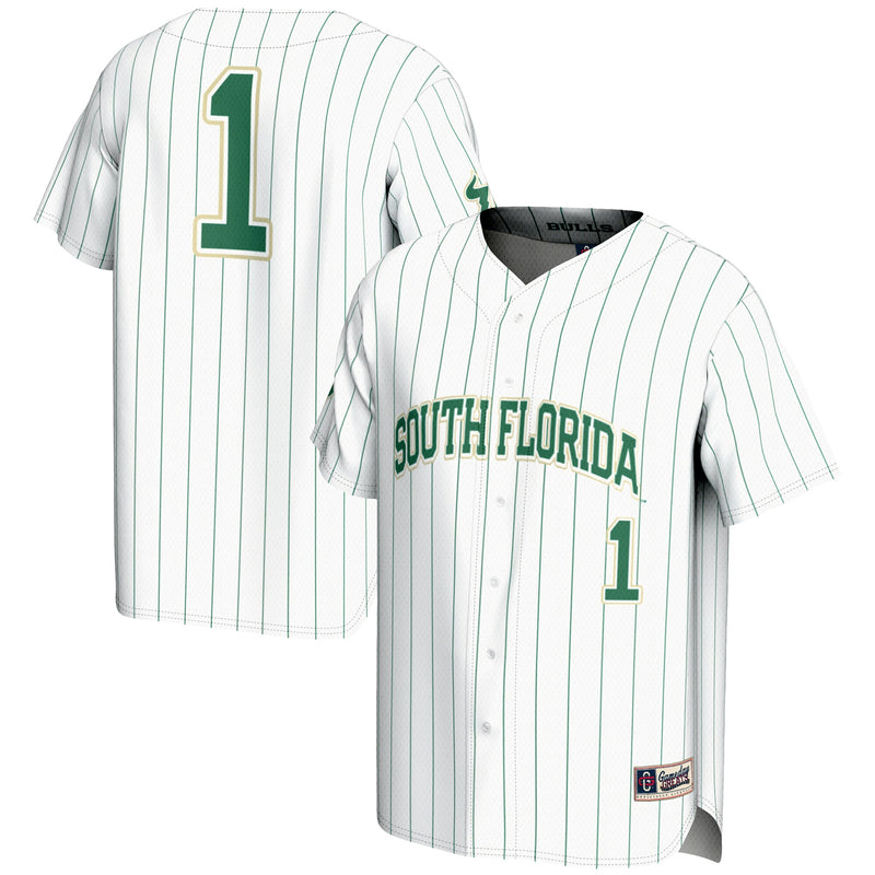 South Florida Bulls Baseball Jersey, White Fashion Sportswear Jersey Shirt, Lightweight Breathable Athletic Jersey, Casual Gift for Men