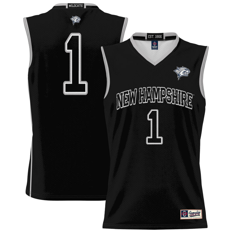 New Hampshire Wildcats Basketball Jersey, Black Lightweight Sportswear Jersey Shirt, Sleeveless Athletic Tank Jersey, Casual Gift for Men