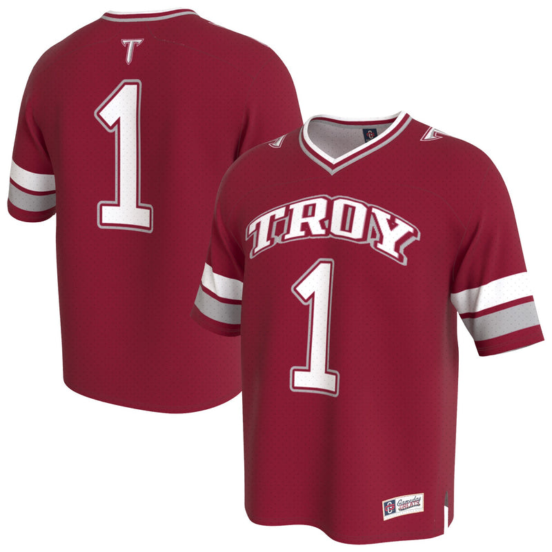 Troy University Trojans Football Jersey, Cardinal Fashion Sportswear Jersey Shirt, Lightweight Breathable Athletic Jersey, Casual Gift for Men