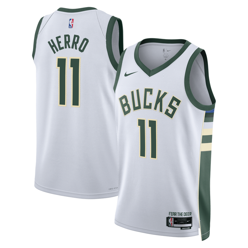 Tyler Herro Milwaukee Bucks Basketball Jersey, White Swingman Sportswear Jersey Shirt, Sleeveless Athletic Tank Jersey, Casual Gift for Men