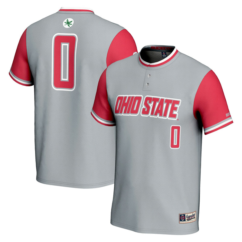 Ohio State Buckeyes Softball Jersey, Gray Lightweight Sportswear Jersey Shirt, Lightweight Breathable Athletic Jersey, Casual Gift for Men