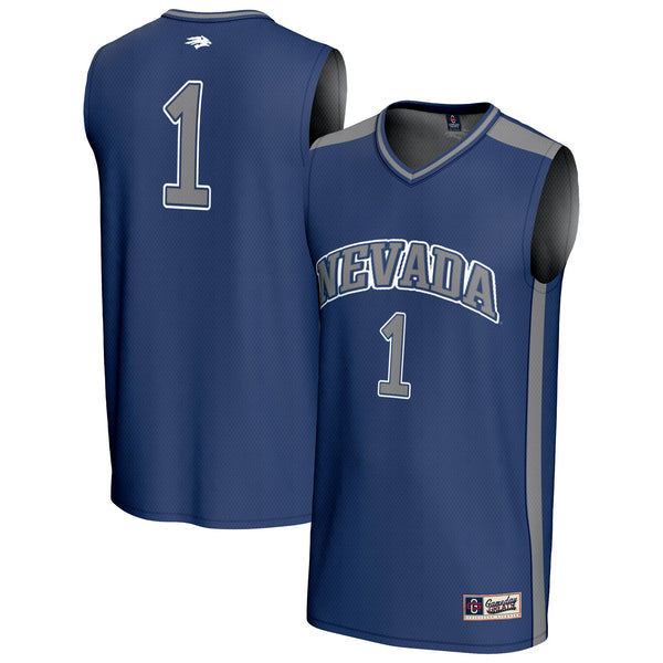 #1 Nevada Wolf Pack Lightweight Basketball Fashion Jersey - Navy