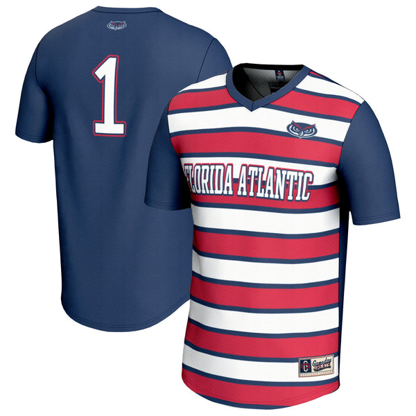 #1 Florida Atlantic Owls Lightweight Collegiate Soccer Fashion Jersey - Navy/Red