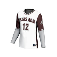 Texas A&M Aggies Volleyball Jersey, White Fashion Sportswear Jersey Shirt, Lightweight Breathable Athletic Jersey, Casual Gift for Men