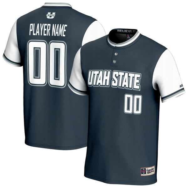 Utah State Aggies NIL Pick-A-Player Lightweight Softball Fashion Jersey - Navy