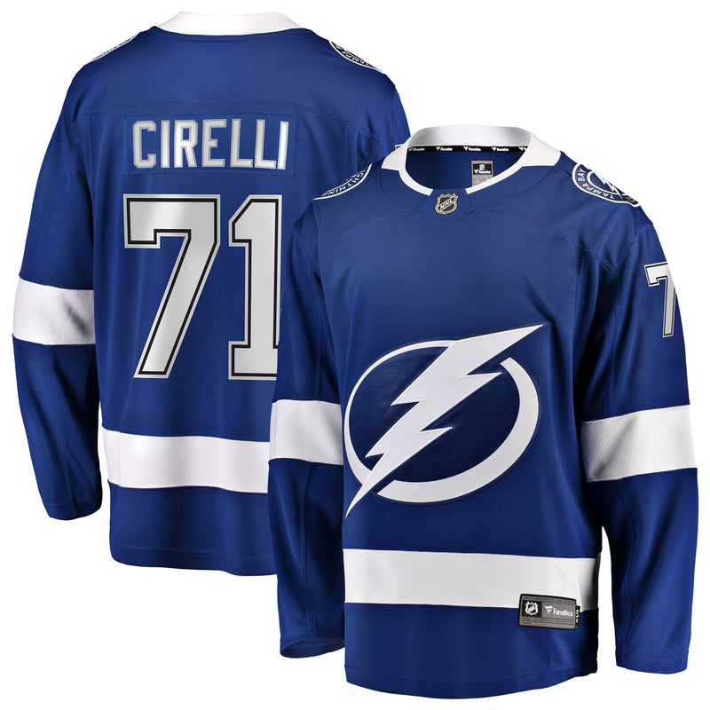 Anthony Cirelli Tampa Bay Lightning Hockey Jersey, Blue Sportswear Jersey Shirt, Long Sleeve Hockey Sweater Jersey, Casual Gift for Men