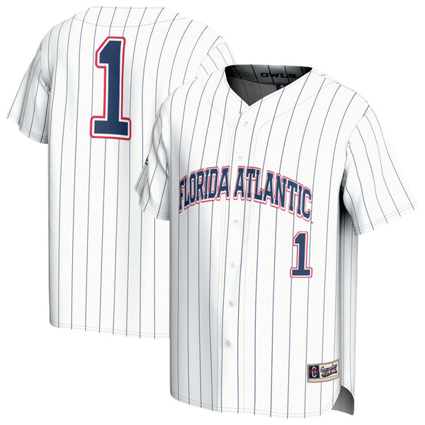 #1 Florida Atlantic Owls Collegiate Baseball Fashion Jersey - White