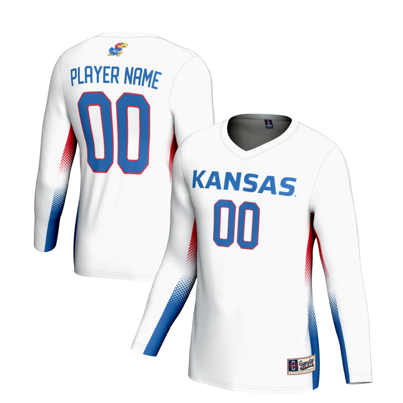 Kansas Jayhawks Volleyball Jersey, White Lightweight Sportswear Jersey Shirt, Lightweight Breathable Athletic Jersey, Casual Gift for Men