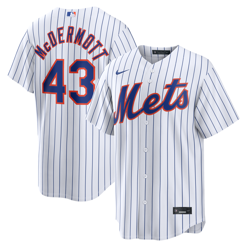 Chayce McDermott New York Mets Baseball Jersey, White Sportswear Jersey Shirt, Lightweight Breathable Athletic Jersey, Casual Gift for Men