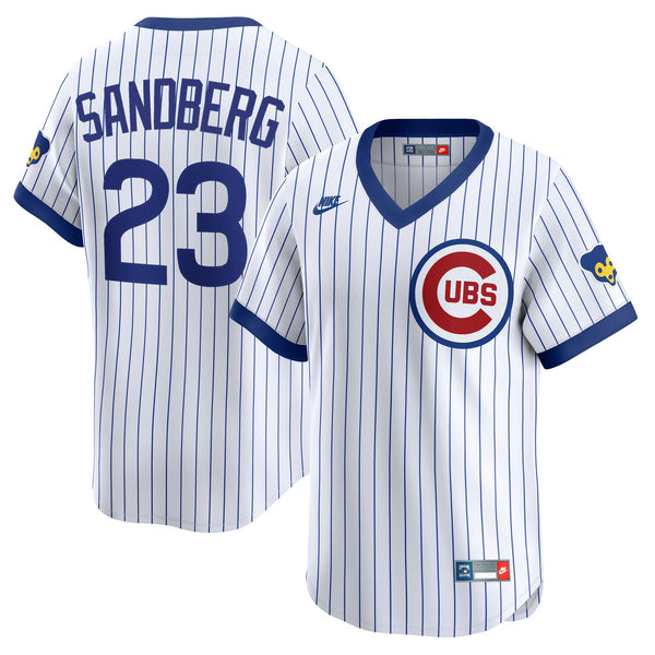 Chicago Cubs Ryne Sandberg White Throwback Cooperstown Collection Limited Jersey