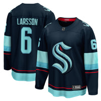 Adam Larsson Seattle Kraken Hockey Jersey, Blue Breakaway Home Sportswear Jersey Shirt, Long Sleeve Hockey Sweater Jersey, Casual Gift for Men