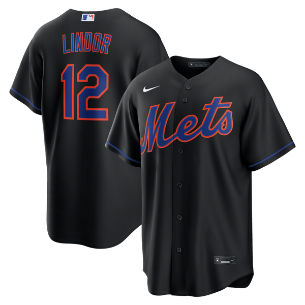 New York Mets Francisco Lindor Black Alternate Replica Jersey