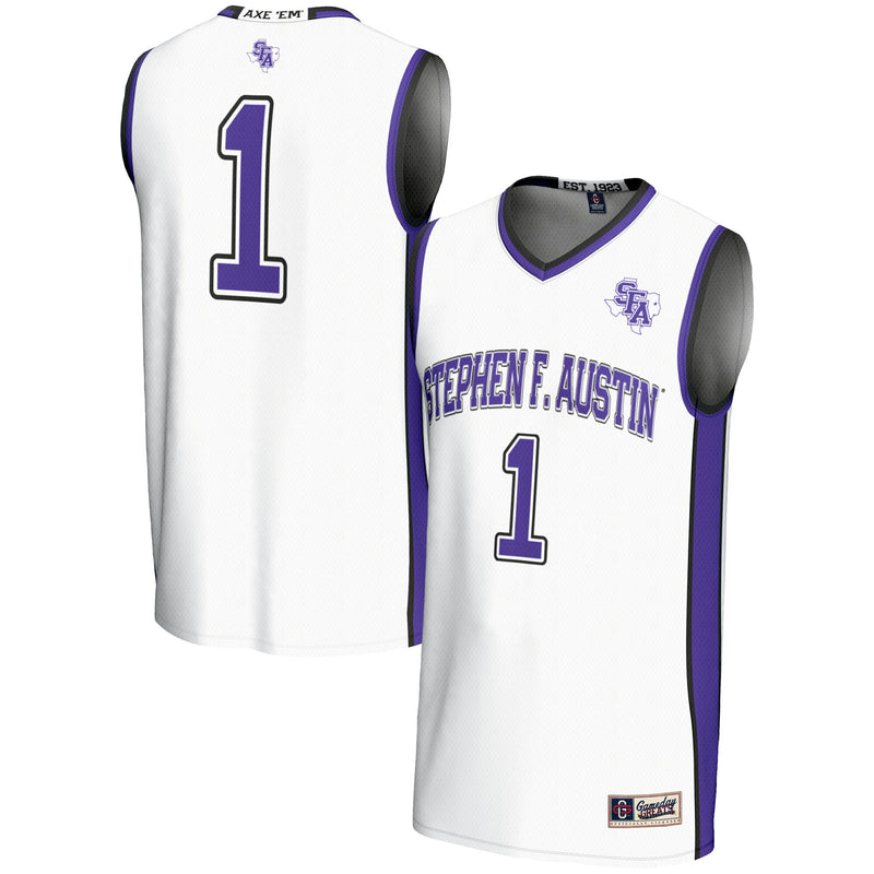 Stephen F Austin Lumberjacks Basketball Jersey, White Sportswear Jersey Shirt, Sleeveless Athletic Tank Jersey, Casual Gift for Men