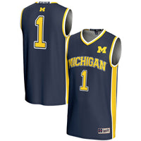 Michigan Wolverines Basketball Jersey, Navy Lightweight Sportswear Jersey Shirt, Sleeveless Athletic Tank Jersey, Casual Gift for Men