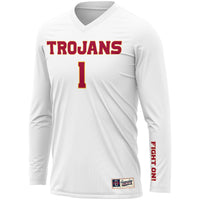 USC Trojans Volleyball Jersey, White Sportswear Jersey Shirt, Lightweight Breathable Athletic Jersey, Casual Gift for Men, Style 200462737
