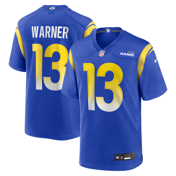 Los Angeles Rams Kurt Warner Royal Game Retired Player Jersey