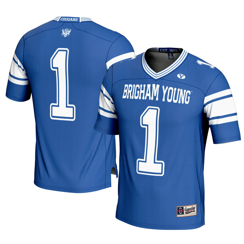 BYU Cougars Football Jersey, Royal Sportswear Jersey Shirt, Lightweight Breathable Athletic Jersey, Casual Gift for Men, Style 200447719