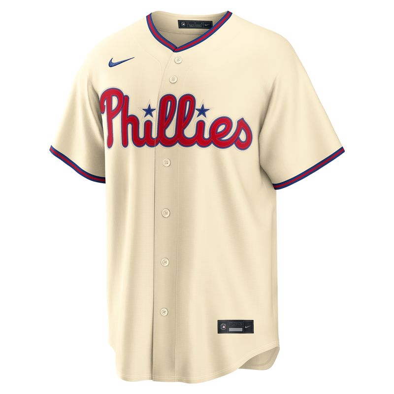 Philadelphia Phillies Baseball Jersey, Cream Replica Sportswear Jersey Shirt, Lightweight Breathable Athletic Jersey, Casual Gift for Men