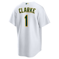 Denzel Clarke Athletics Baseball Jersey, White Replica Home Sportswear Jersey Shirt, Lightweight Breathable Athletic Jersey, Casual Gift for Men