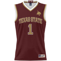Texas State Bobcats Basketball Jersey, Maroon Sportswear Jersey Shirt, Sleeveless Athletic Tank Jersey, Casual Gift for Men, Style 201001052