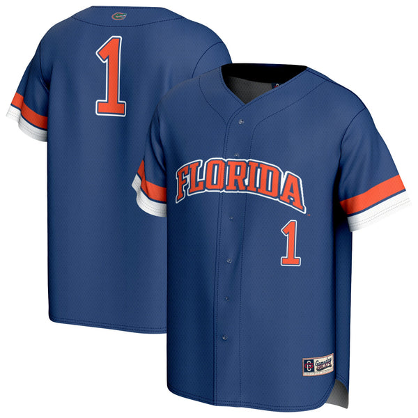 #1 Florida Gators Lightweight Collegiate Baseball Fashion Jersey - Royal