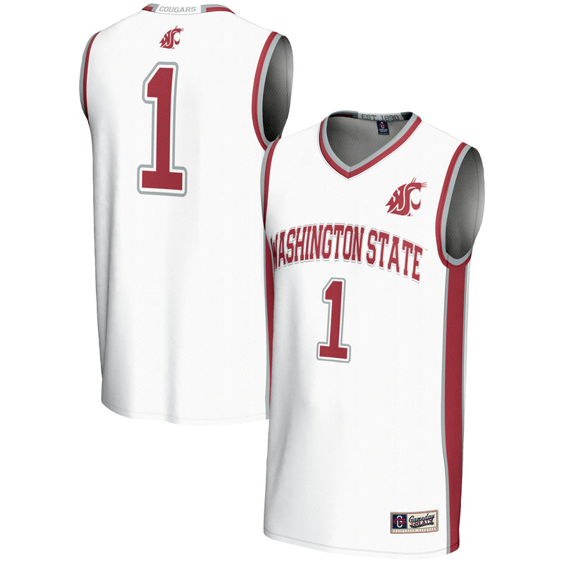 Washington State Cougars Basketball Jersey, White Lightweight Sportswear Jersey Shirt, Sleeveless Athletic Tank Jersey, Casual Gift for Men