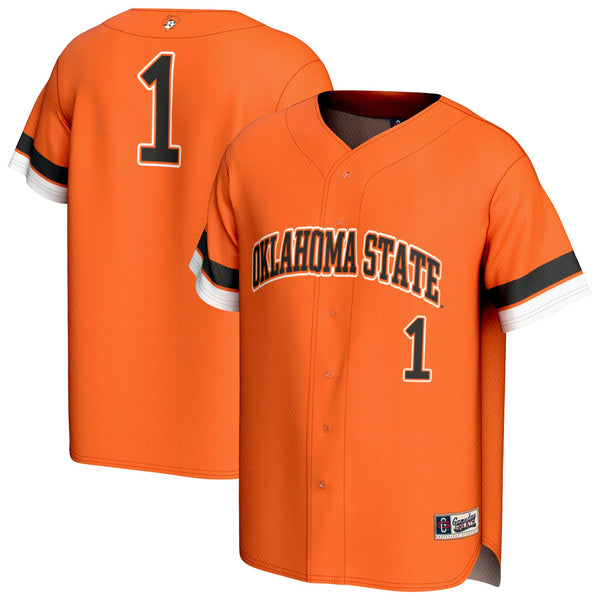 #1 Oklahoma State Cowboys Lightweight Collegiate Baseball Fashion Jersey - Orange