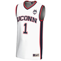UConn Huskies Basketball Jersey, White Lightweight Sportswear Jersey Shirt, Sleeveless Athletic Tank Jersey, Casual Gift for Men, Style 5281268