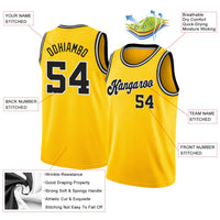 Custom Basketball Jersey, Gold Black White Sportswear Jersey Shirt, Athletic Mesh Moisture Wicking Jersey, Casual Gift for Men