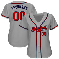 Custom Baseball Jersey, Gray Red Navy Sportswear Jersey Shirt, Athletic Sportswear Jersey, Casual Gift for Men