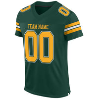 Custom Football Jersey, Green Gold White Sportswear Jersey Shirt, Athletic Mesh Jersey, Casual Gift for Men, Style Green0001