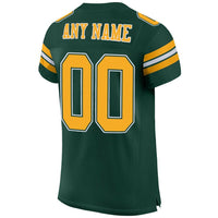 Custom Football Jersey, Green Gold White Sportswear Jersey Shirt, Athletic Mesh Jersey, Casual Gift for Men, Style Green0001