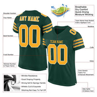 Custom Football Jersey, Green Gold White Sportswear Jersey Shirt, Athletic Mesh Jersey, Casual Gift for Men, Style Green0005