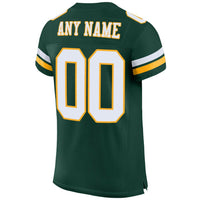 Custom Football Jersey, Green White Gold Sportswear Jersey Shirt, Athletic Mesh Jersey, Casual Gift for Men, Style Green0017