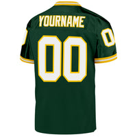 Custom Football Jersey, Green White Gold Sportswear Jersey Shirt, Athletic Mesh Jersey, Casual Gift for Men, Style Green0054