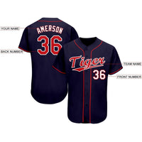 Custom Baseball Jersey, Navy Sportswear Jersey Shirt, Athletic Button Down Moisture Wicking Jersey, Casual Gift for Men, Style MinnesotaP0139