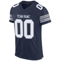Custom Football Jersey, Navy White Gray Sportswear Jersey Shirt, Athletic Mesh Moisture Wicking Jersey, Casual Gift for Men, Style Navy0015