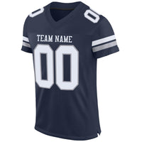 Custom Football Jersey, Navy White Gray Sportswear Jersey Shirt, Athletic Mesh Moisture Wicking Jersey, Casual Gift for Men, Style Navy0082
