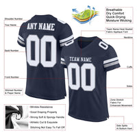 Custom Football Jersey, Navy White Gray Sportswear Jersey Shirt, Athletic Mesh Moisture Wicking Jersey, Casual Gift for Men, Style Navy0082