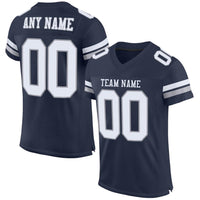 Custom Football Jersey, Navy White Gray Sportswear Jersey Shirt, Athletic Mesh Moisture Wicking Jersey, Casual Gift for Men, Style Navy0082