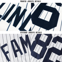 Custom Baseball Jersey, White Navy Sportswear Jersey Shirt, Athletic Button Down Moisture Wicking Jersey, Casual Gift for Men, Style NewYK0149