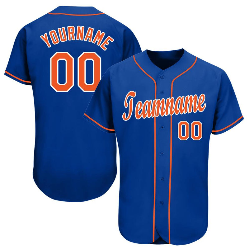 Custom Baseball Jersey, Royal Orange Sportswear Jersey Shirt, Athletic Button Down Moisture Wicking Jersey, Casual Gift for Men, Style NewYK0211