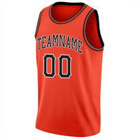 Custom Basketball Jersey, Orange Black White Sportswear Jersey Shirt, Athletic Mesh Moisture Wicking Jersey, Casual Gift for Men