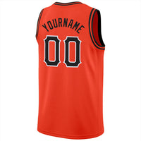 Custom Basketball Jersey, Orange Black White Sportswear Jersey Shirt, Athletic Mesh Moisture Wicking Jersey, Casual Gift for Men