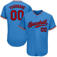 Custom Baseball Jersey, Blue Red Navy Sportswear Jersey Shirt, Athletic Button Down Moisture Wicking Jersey, Casual Gift for Men