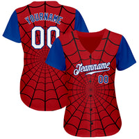 Custom Baseball Jersey, Red White Royal Sportswear Jersey Shirt, Athletic Button Down Moisture Wicking Jersey, Casual Gift for Men