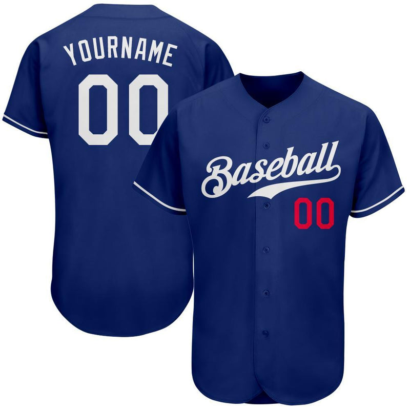 Custom Baseball Jersey, Royal White Sportswear Jersey Shirt, Athletic Button Down Moisture Wicking Jersey, Casual Gift for Men, Style Royal0015