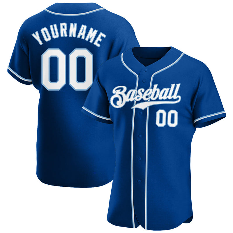 Custom Baseball Jersey, Royal White Sportswear Jersey Shirt, Athletic Button Down Moisture Wicking Jersey, Casual Gift for Men, Style Royal0044